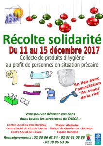 récolte solidarité décembre 2017