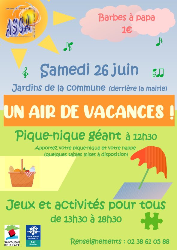 Le samedi 26 juin, dans les Jardins de la Commune « Un air de vacances » 